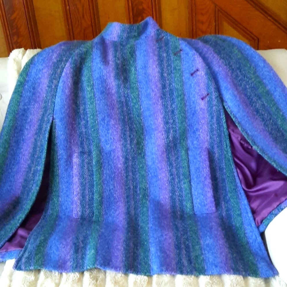Jimmy Hourihan of Dublin jeweltone 100% wool cape
